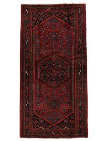  Hamadan Rug 107X208 Persian Wool Black/Dark Red Small Carpetvista