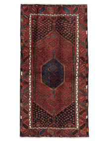 Tapete Hamadã 100X193 Preto/Vermelho Escuro (Lã, Pérsia/Irão)