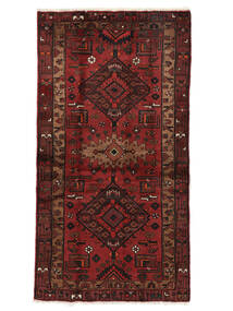  Hamadan Rug 99X188 Persian Wool Black/Dark Red Small Carpetvista