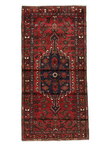  Orientalisk Hamadan Matta 96X195 Svart/Mörkröd Ull, Persien/Iran Carpetvista