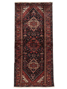 Hamadan Teppe 102X221 Svart/Mørk Rød Ull, Persia/Iran Carpetvista