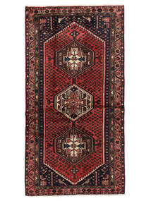 Hamadan Rug 100X190 Black/Dark Red Wool, Persia/Iran Carpetvista