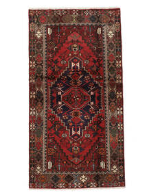  Hamadan Rug 100X190 Persian Wool Black/Dark Red Small Carpetvista