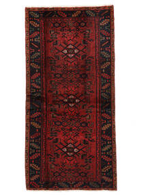 104X208 Χαλι Hamadan Ανατολής Μαύρα/Σκούρο Κόκκινο (Μαλλί, Περσικά/Ιρανικά) Carpetvista