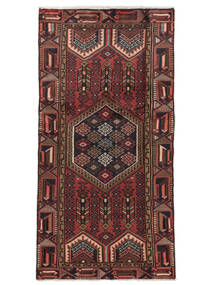 Hamadan Rug 92X182 Runner
 Black/Dark Red Wool, Persia/Iran Carpetvista