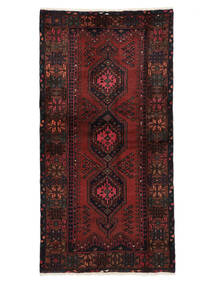 100X200 Hamadan Rug Oriental Black/Dark Red (Wool, Persia/Iran)