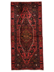  Orientalischer Hamadan Teppich 100X213 Schwarz/Dunkelrot Wolle, Persien/Iran Carpetvista