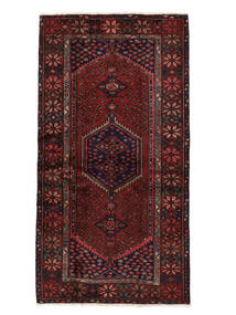  Hamadan Rug 105X200 Persian Wool Black/Dark Red Small Carpetvista