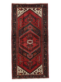  Oriental Hamadan Rug 95X195 Black/Dark Red Wool, Persia/Iran Carpetvista