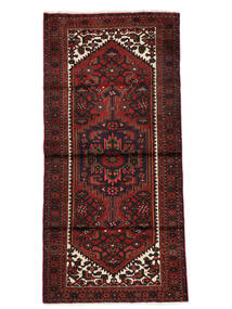 102X207 絨毯 オリエンタル ハマダン ブラック/ダークレッド (ウール, ペルシャ/イラン) Carpetvista