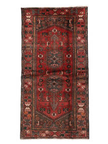 107X212 Hamadan Teppich Orientalischer Dunkelrot/Schwarz (Wolle, Persien/Iran) Carpetvista