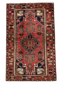 122X192 絨毯 ハマダン オリエンタル ダークレッド/ブラック (ウール, ペルシャ/イラン) Carpetvista