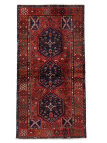  Orientalsk Hamadan Teppe 104X200 Svart/Mørk Rød Ull, Persia/Iran Carpetvista