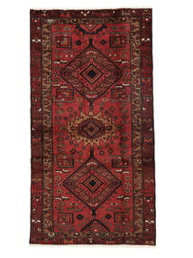  Hamadan Rug 97X185 Persian Wool Black/Dark Red Small Carpetvista