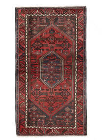 100X181 Alfombra Hamadan Oriental Negro/Rojo Oscuro (Lana, Persia/Irán) Carpetvista