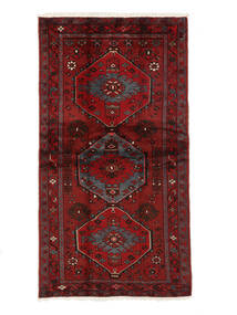  Oriental Hamadan Rug 109X203 Black/Dark Red Wool, Persia/Iran Carpetvista