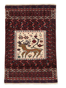 絨毯 ペルシャ バルーチ 78X116 ブラック/ダークレッド (ウール, ペルシャ/イラン)
