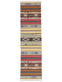 Kelim Navaja 80X300 Small Brown/Multicolor Runner Wool Rug