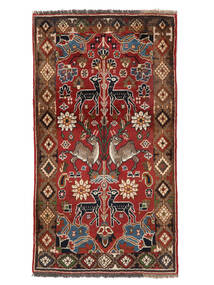 Tapete Persa Shiraz 73X133 Vermelho Escuro/Preto (Lã, Pérsia/Irão)