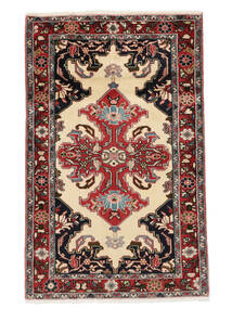 80X126 Rudbar Teppich Orientalischer Schwarz/Dunkelrot (Wolle, Persien/Iran) Carpetvista