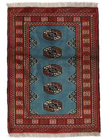 Tappeto Turkaman 84X112 Nero/Rosso Scuro (Lana, Persia/Iran)