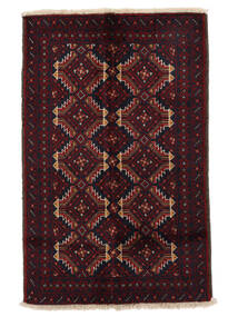 82X128 Dywan Orientalny Beludż Czarny/Ciemnoczerwony (Wełna, Persja/Iran) Carpetvista