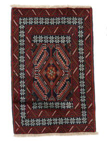 83X124 Tappeto Beluch Orientale Nero/Rosso Scuro (Lana, Persia/Iran) Carpetvista