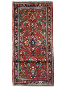 63X133 Alfombra Sarough Oriental Rojo Oscuro/Negro (Lana, Persia/Irán) Carpetvista
