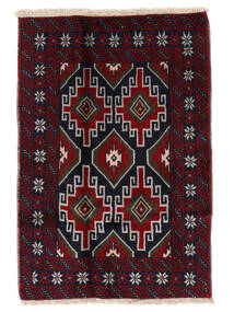 82X120 Dywan Beludż Orientalny Czarny/Ciemnoczerwony (Wełna, Persja/Iran) Carpetvista