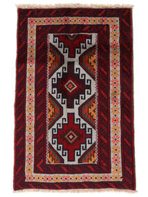 絨毯 オリエンタル バルーチ 80X118 ブラック/ダークレッド (ウール, ペルシャ/イラン)