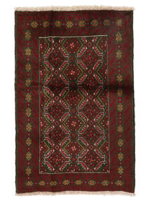 82X124 絨毯 バルーチ オリエンタル ブラック/ダークレッド (ウール, ペルシャ/イラン) Carpetvista