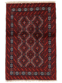 82X125 絨毯 オリエンタル バルーチ ブラック/ダークレッド (ウール, ペルシャ/イラン) Carpetvista