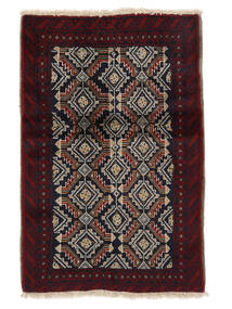 80X120 絨毯 バルーチ オリエンタル ブラック/茶色 (ウール, ペルシャ/イラン) Carpetvista