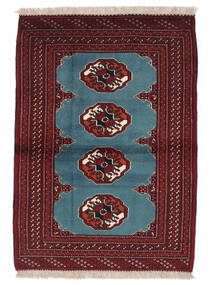絨毯 トルクメン 85X117 ブラック/ダークレッド (ウール, ペルシャ/イラン)