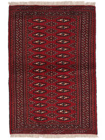  Turkaman Tappeto 83X121 Persiano Di Lana Nero/Rosso Scuro Piccolo Carpetvista