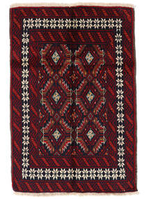 84X124 Tapis Baloutche D'orient Noir/Rouge Foncé (Laine, Perse/Iran) Carpetvista
