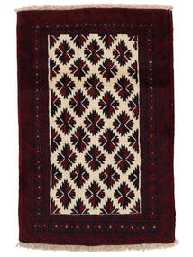 80X122 絨毯 バルーチ オリエンタル ブラック/オレンジ (ウール, ペルシャ/イラン) Carpetvista