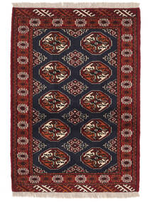 84X118 絨毯 オリエンタル トルクメン ブラック/ダークレッド (ウール, ペルシャ/イラン) Carpetvista
