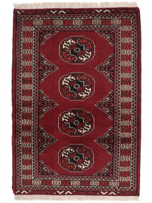  83X118 Turkaman Vloerkleed Zwart/Donkerrood Perzië/Iran Carpetvista