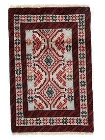 絨毯 バルーチ 79X120 ブラック/ダークレッド (ウール, ペルシャ/イラン)