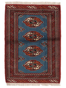 86X117 絨毯 オリエンタル トルクメン ブラック/ダークレッド (ウール, ペルシャ/イラン) Carpetvista