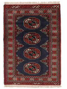  Perzisch Turkaman Vloerkleed 83X115 Zwart/Donkerrood (Wol, Perzië/Iran)