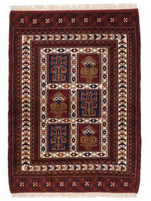  Orientalsk Turkaman Teppe 87X117 Svart/Mørk Rød Ull, Persia/Iran Carpetvista