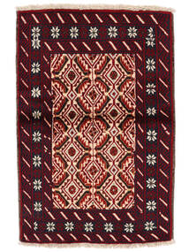 82X124 Tapis Baloutche D'orient Noir/Rouge Foncé (Laine, Perse/Iran) Carpetvista