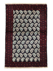 Belutsch Teppich 82X127 Schwarz/Dunkelgelb Wolle, Persien/Iran Carpetvista