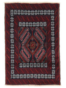 絨毯 オリエンタル バルーチ 79X118 ブラック/ダークレッド (ウール, ペルシャ/イラン)