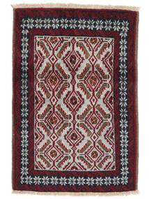 78X116 絨毯 オリエンタル バルーチ ブラック/ダークレッド (ウール, ペルシャ/イラン) Carpetvista