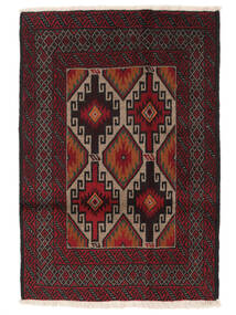 81X118 Tapis D'orient Baloutche Noir/Rouge Foncé (Laine, Perse/Iran) Carpetvista