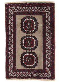 80X124 絨毯 バルーチ オリエンタル ブラック/茶色 (ウール, ペルシャ/イラン) Carpetvista