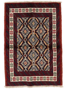  Orientalischer Belutsch Teppich 82X118 Schwarz/Dunkelrot Wolle, Persien/Iran Carpetvista